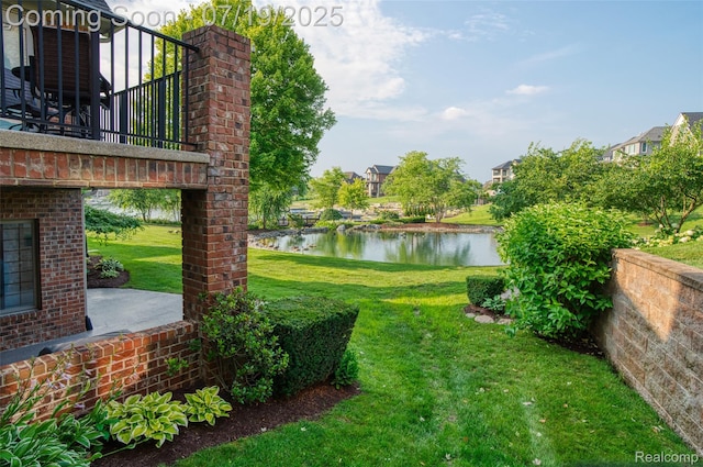 10827 Sparkling Waters Ct, South Lyon, MI 48178 - view of green lawn featuring a water view
