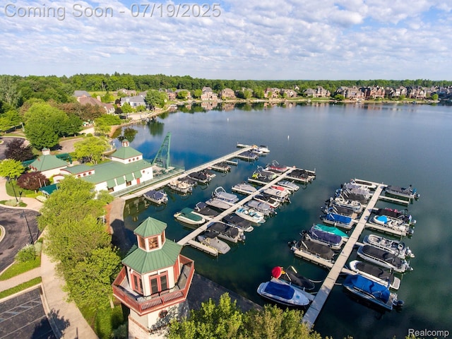 10827 Sparkling Waters Ct, South Lyon, MI 48178 - aerial view of a large body of water and a marina