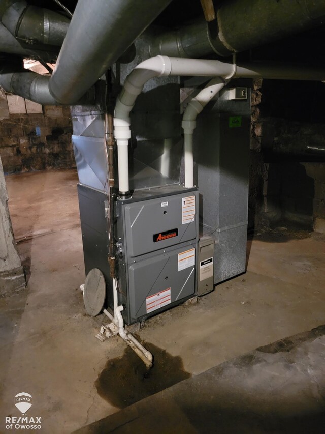 725 River St, Owosso, MI 48867 - utility room with heating unit