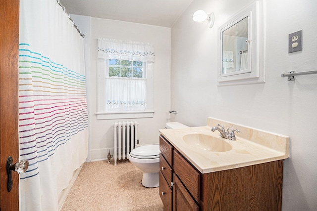 2551 Elmwood Ave, Ann Arbor, MI 48104 - full bath featuring radiator heating unit, vanity, and curtained shower
