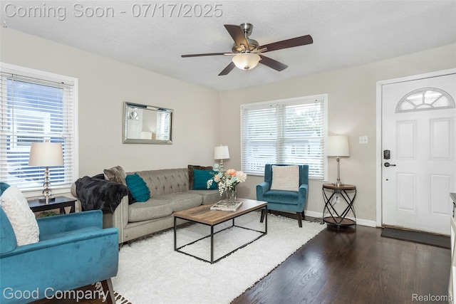 2404 Rowland Ave, Royal Oak, MI 48067 - living room featuring wood finished floors and a ceiling fan