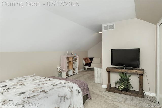 2404 Rowland Ave, Royal Oak, MI 48067 - carpeted bedroom featuring vaulted ceiling and baseboards