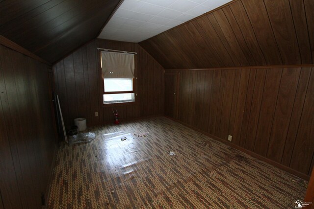 15439 Keegan Rd, Monroe, MI 48161 - bonus room featuring wooden walls and lofted ceiling