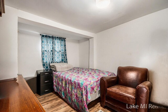 bedroom featuring light wood-type flooring