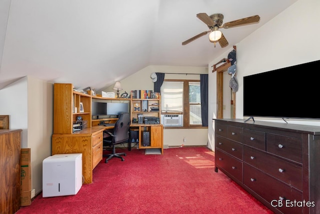 45 Murray St SW, Grand Rapids, MI 49548 - carpeted office with vaulted ceiling, a ceiling fan, and cooling unit