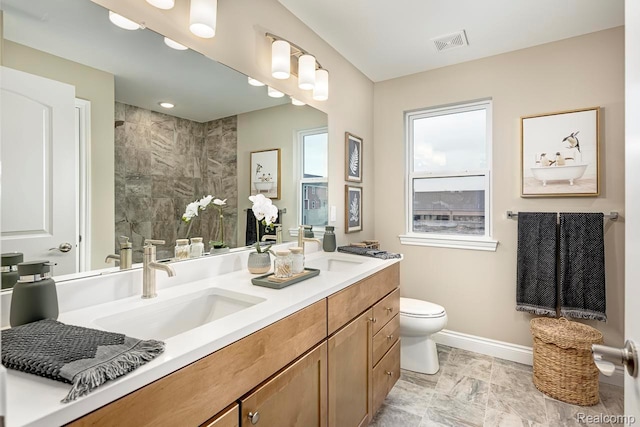 809 Cortland Ln, Troy, MI 48085 - bathroom with double vanity and a tile shower