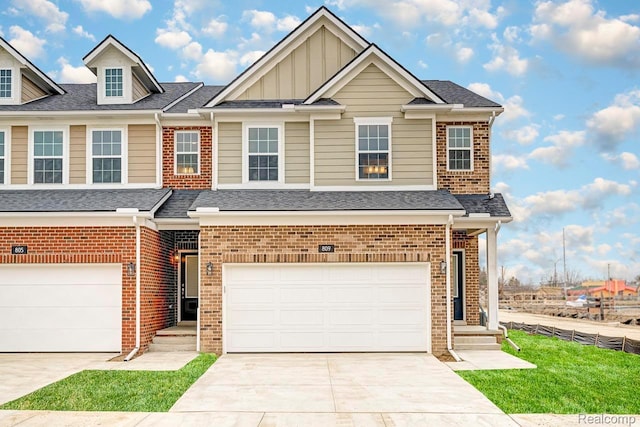 809 Cortland Ln, Troy, MI 48085 - view of front facade featuring concrete driveway, a garage, and brick siding