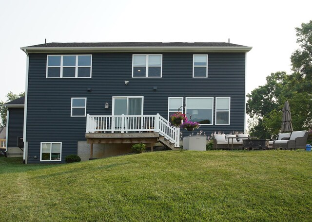 8440 Irish Mist, Onsted, MI 49265 - back of house featuring a deck and a yard