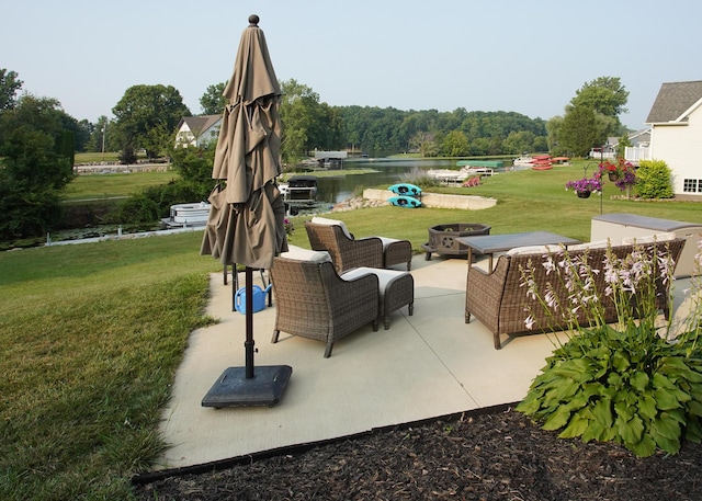8440 Irish Mist, Onsted, MI 49265 - view of patio with a water view