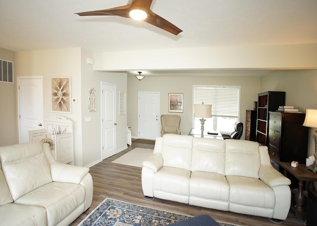 8440 Irish Mist, Onsted, MI 49265 - living area with ceiling fan and wood finished floors