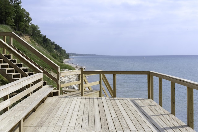 1227 Beech Dr, South Haven, MI 49090 - dock area featuring stairs and a deck with water view