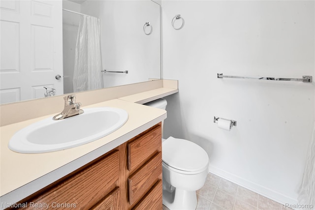 1236 University Dr, Pontiac, MI 48342 - full bathroom featuring vanity, tile patterned floors, and a shower with shower curtain
