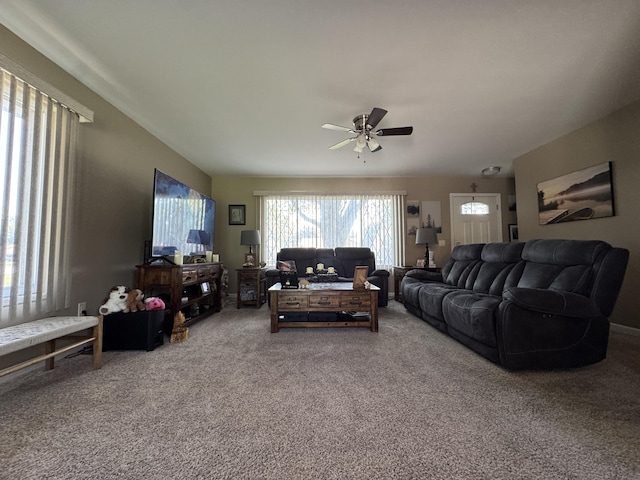 39909 Bridgeview St, Harrison Township, MI 48045 - carpeted living room featuring ceiling fan