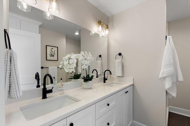6766 Baldwin St, Hudsonville, MI 49426 - full bath with double vanity and tile patterned floors