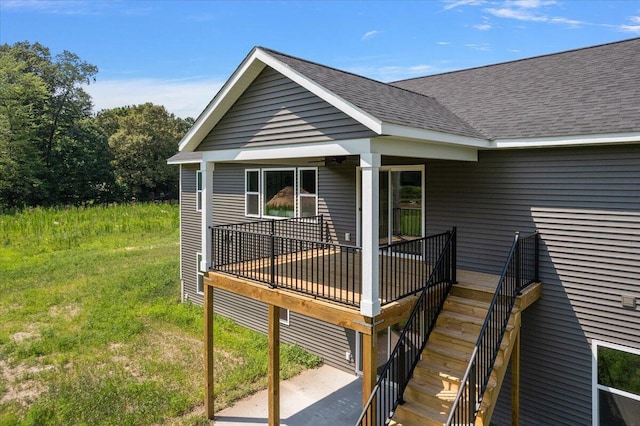 6766 Baldwin St, Hudsonville, MI 49426 - wooden terrace with stairway and a patio