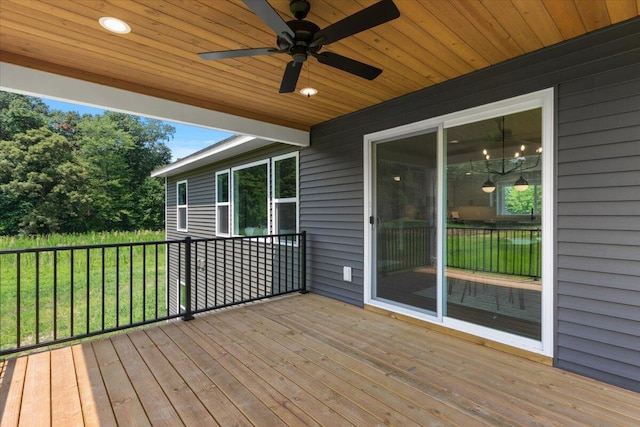 6766 Baldwin St, Hudsonville, MI 49426 - wooden deck featuring a ceiling fan