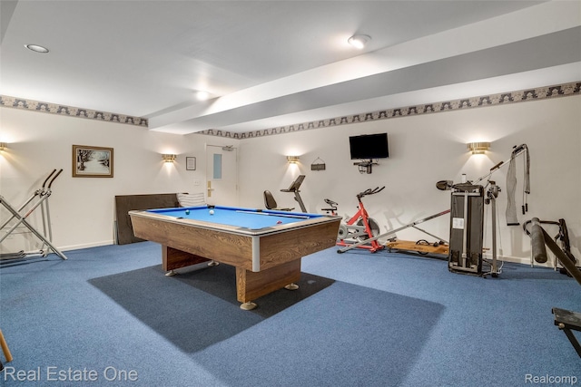1127 S Lake Dr Unit 212, Novi, MI 48377 - playroom with carpet floors and billiards table