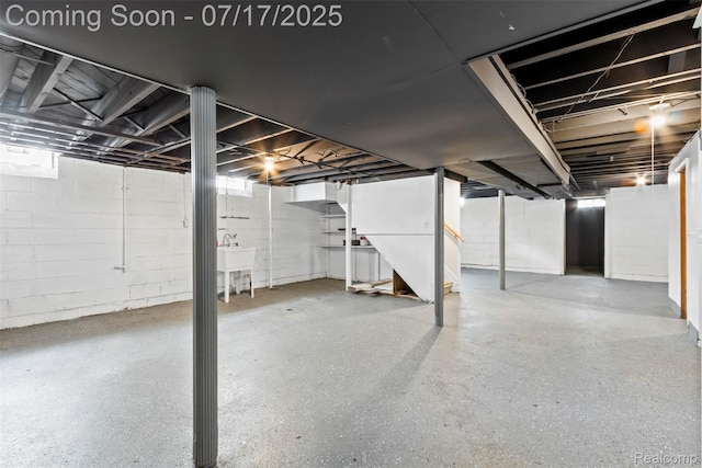 7235 Stout St, Detroit, MI 48228 - unfinished below grade area featuring stairs