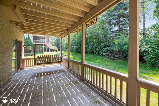 8078 Hawkcrest Dr, Grand Blanc, MI 48439 - deck featuring a lawn
