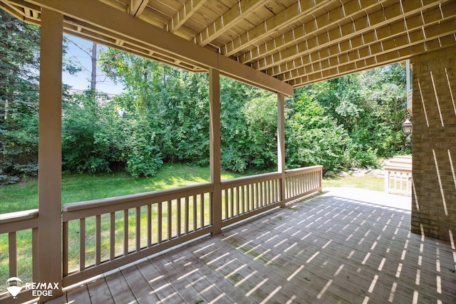 8078 Hawkcrest Dr, Grand Blanc, MI 48439 - wooden terrace featuring a lawn