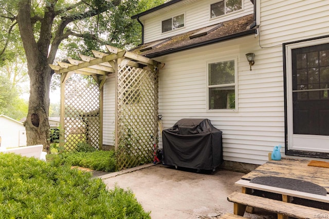 1193 Seneca St, Adrian, MI 49221 - view of patio with area for grilling and a pergola