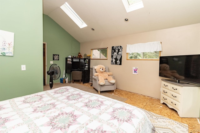 1193 Seneca St, Adrian, MI 49221 - bedroom featuring a skylight and high vaulted ceiling