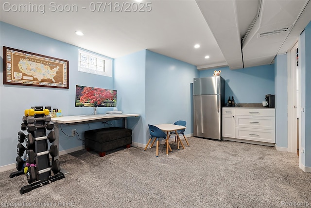 1816 Roslyn Rd, Grosse Pointe Woods, MI 48236 - office featuring light carpet and recessed lighting