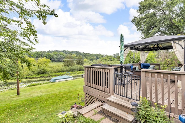 11585 Onsted Hwy, Brooklyn, MI 49230 - deck with a gazebo and a yard