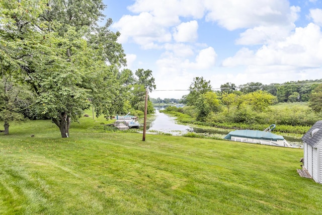 11585 Onsted Hwy, Brooklyn, MI 49230 - view of grassy yard featuring a water view