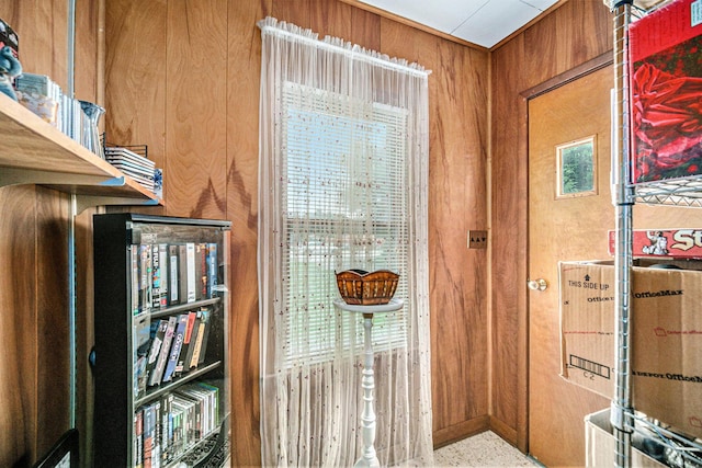 5097 Jackson Rd, Ann Arbor, MI 48103 - bathroom with wood walls
