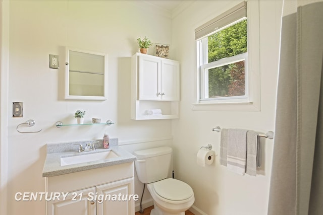 209 3rd St, Linwood, MI 48634 - half bathroom with vanity and ornamental molding