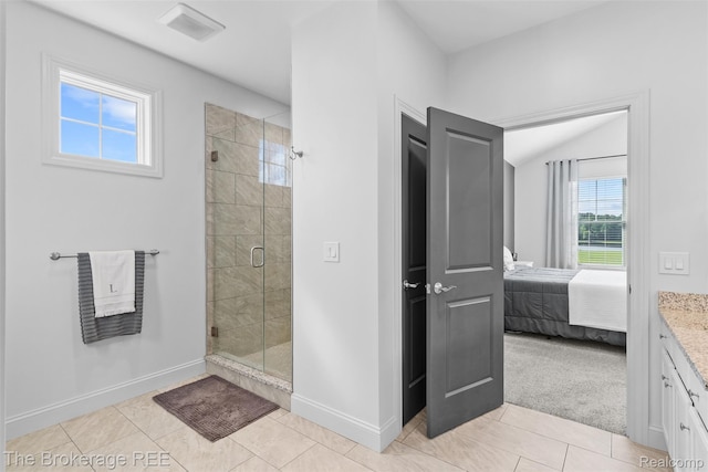 6264 Hidden Forrest, Swartz Creek, MI 48473 - full bath featuring a shower stall, tile patterned floors, vanity, and ensuite bath