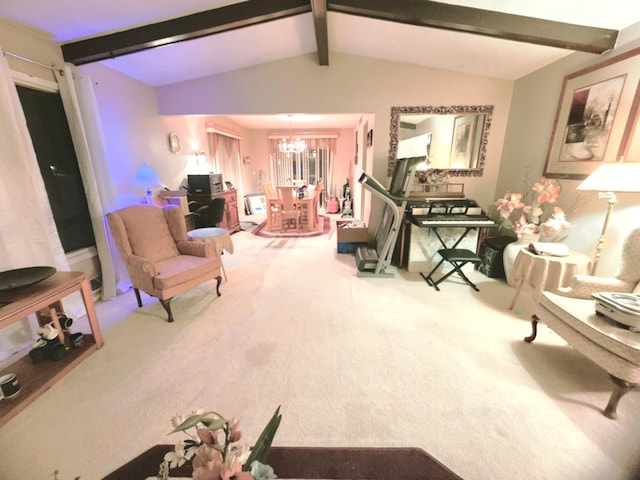 28740 Tavistock Trl, Southfield, MI 48034 - living area with a chandelier and carpet
