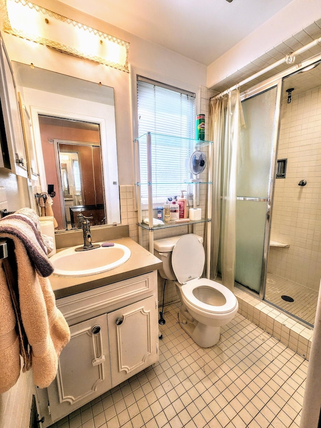 28740 Tavistock Trl, Southfield, MI 48034 - full bathroom with a stall shower, tile patterned flooring, and vanity