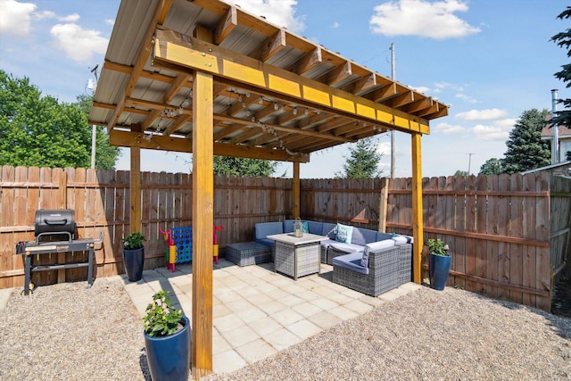 1903 Bucholtz Hwy, Deerfield, MI 49238 - fenced backyard featuring a patio area, an outdoor hangout area, and area for grilling