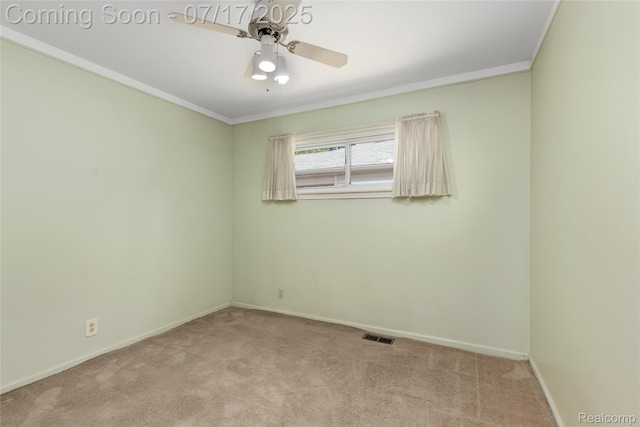 6455 Mayfair St, Taylor, MI 48180 - carpeted spare room featuring ornamental molding and ceiling fan