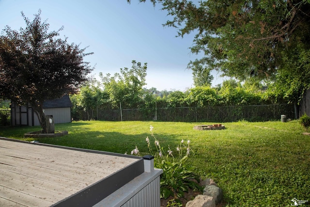 25095 Darin St, Taylor, MI 48180 - fenced backyard featuring a storage shed and a wooden deck