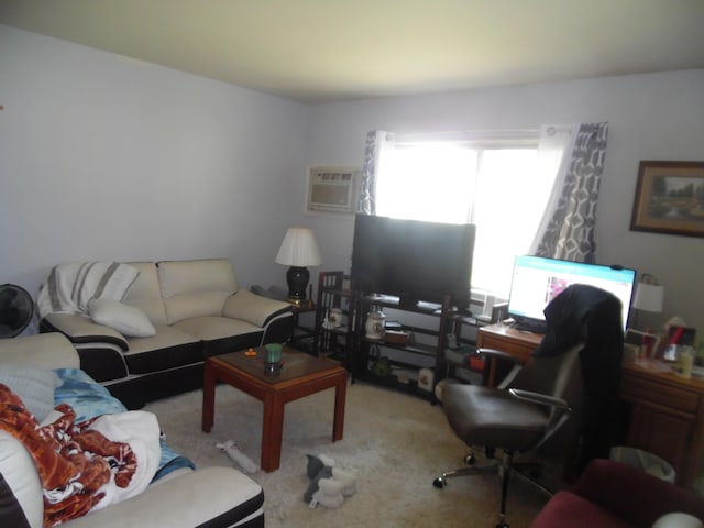 954 Concord Blvd, Jackson, MI 49202 - living area featuring carpet, a desk, and a wall mounted AC