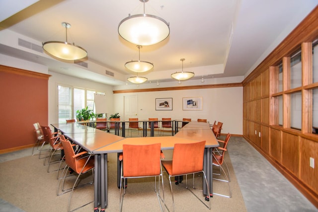 827 Asa Gray Dr Unit 257, Ann Arbor, MI 48105 - dining area with a raised ceiling and baseboards