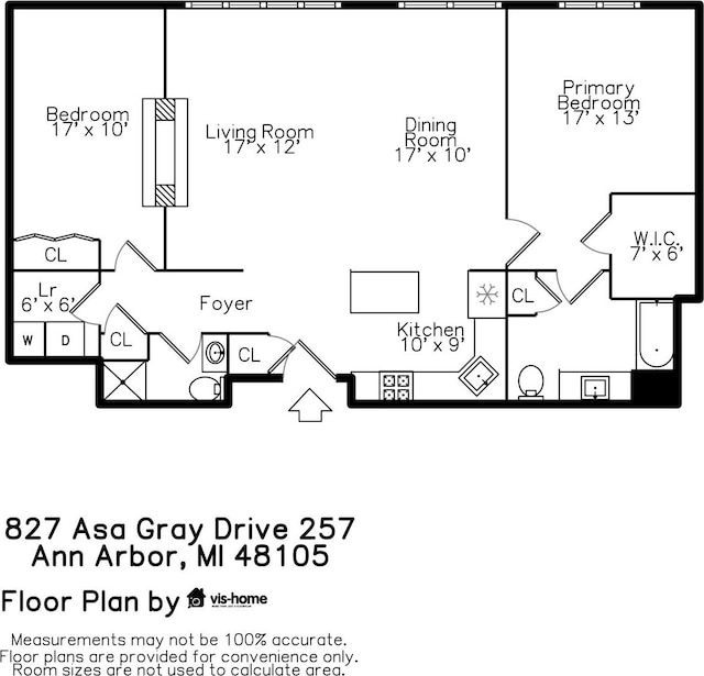 827 Asa Gray Dr Unit 257, Ann Arbor, MI 48105 - view of property floor plan