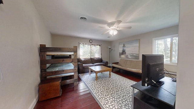 16035 Walnut St, Buchanan, MI 49107 - bedroom featuring dark wood-type flooring and ceiling fan