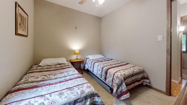 16035 Walnut St, Buchanan, MI 49107 - carpeted bedroom featuring a ceiling fan