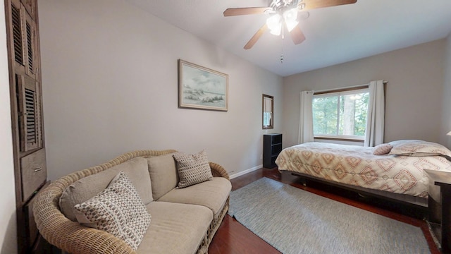 16035 Walnut St, Buchanan, MI 49107 - bedroom with wood finished floors and a ceiling fan
