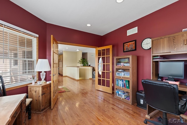 5726 Wolf Creek Hwy, Adrian, MI 49221 - home office with wood finished floors and recessed lighting