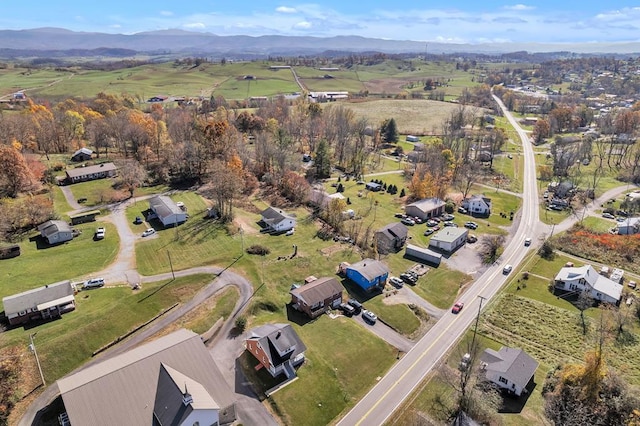 drone / aerial view with a mountain view