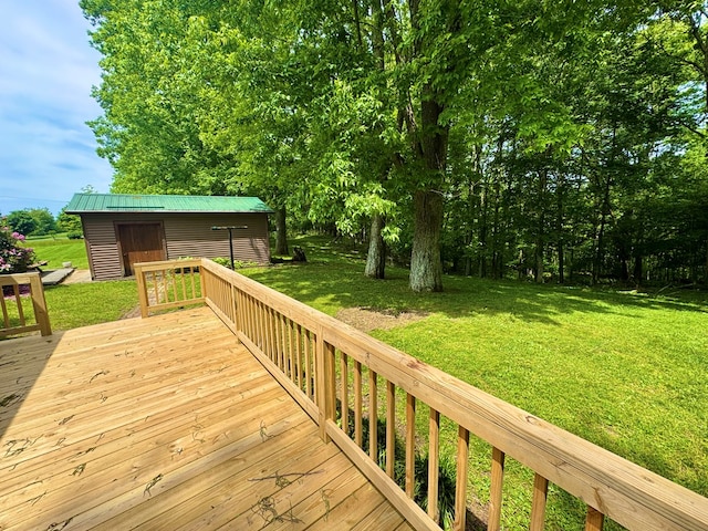 15296 Blueberry Ln, Chilhowie, VA 24319 - wooden terrace featuring a yard and an outdoor structure