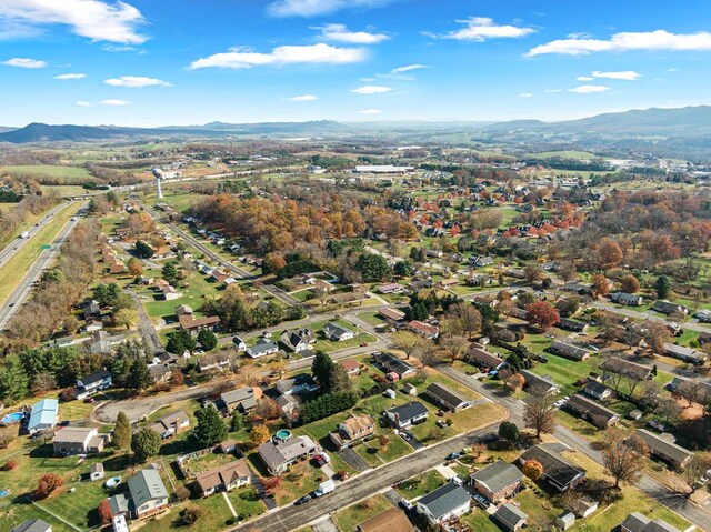drone / aerial view with a mountain view