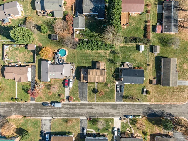 bird's eye view with a residential view