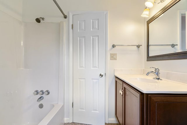 full bathroom featuring shower / bath combination and vanity