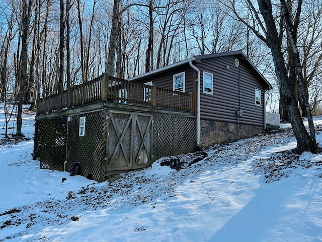 view of snow covered structure